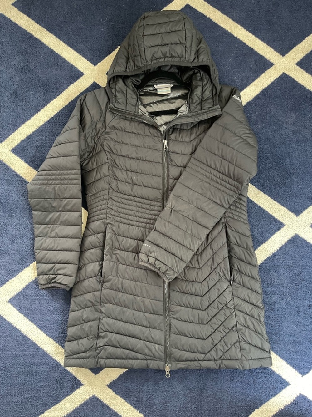 Women's Black Hooded Quilted Packable Puffer Coat